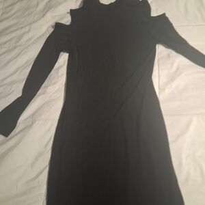 Chic Long Sleeve Black Dress